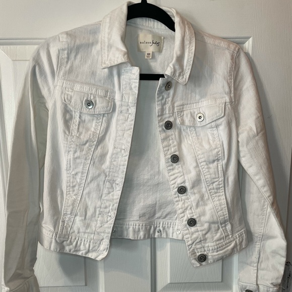 Maison Jules Jackets & Blazers - Maison Jules White Jean Jacket